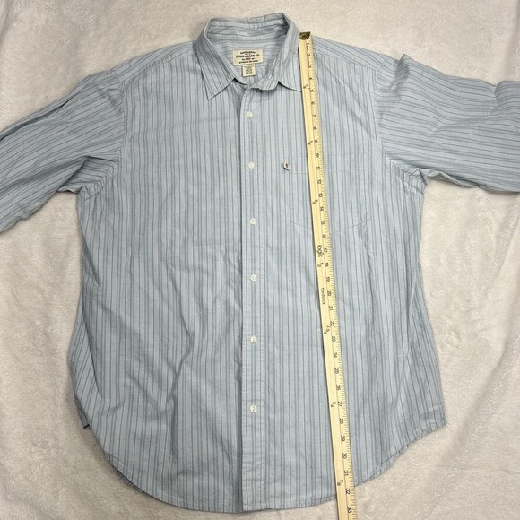Polo Jeans Ralph Lauren Button Up Shirt Men's Size Large Blue Striped Cotton - Picture 5 of 7